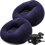 MSYU T&auml;ispuhutav Bean Bag Camping Chair T&auml;ispuhutav laisk diivan kokkupandav kaasaskantav Bean Bag magamistoas elutuba lugemisruumi tumesinine Pack of 2