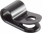 Nailon-P-klambrid, 5,0 mm l&auml;bim&otilde;&otilde;duga, Kunststoff-Kabel-klambrid, Schwarz, 100 t&uuml;kki