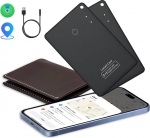 CASCHO Wallet Tracker Karte 2er Pack Ultrad&uuml;nn, Air Smart Tag Geldb&ouml;rsenfinder Card Kompatibel mit Apple Wo ist? App (ainult iOS), Wasserdicht Item Finder f&uuml;r Koffer/Geldb&ouml;rsen/Schl&uuml;ssel, Schwarz