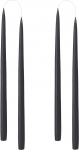 Kunstindustrien Taper Candles Black, Made in Denmark, 42 v&auml;rvi saadaval, Lauak&uuml;&uuml;nlad, v&auml;rvilised k&uuml;&uuml;nlad Pikk p&otilde;lemisaeg 15 tundi, k&uuml;&uuml;nla komplekt kingitus, 4 tk 2,2 x 35 cm (must)