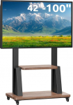 Rollbarer TV St&auml;nder f&uuml;r 32-100 Zoll Fernseher,Professioneller Monitor Stand mit Rollen h&ouml;henverstellbar,max VESA 900x600 Last bis 80kg Wohnzimmer Schlafzimmer B&uuml;ro Universeller TV Standfuss