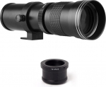 420-800mm F/8.3-16 Manual Zoom Super Telephoto Lens + T-Mount for G9 GH5 II GX7 GX8 GX9 GX850 G90 G91 G95 G100, E-M1 E-M5 E-M10 I II III E-PM2 E-PM1 Pen -F E-M1 1X DSLR Camera