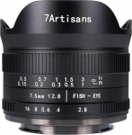 7Artisans 7.5 mm F2.8 II Sony E Mount APS-C Fisheye Prime Lens, Manual 190&deg; Ultra Wide Angle Fixed Focal Length Lens for Sony A5000 A5100 A6000 A6300 A6400 A6500 NEX-5T A7III A7R III