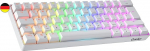 Geeky GK61 60% | Hot Swapable mehaaniline m&auml;nguklaviatuur | 62 klahvi mit mitmev&auml;rviline RGB LED taustavalgus PC/Mac m&auml;ngijatele | ISO DE Qwertz Saksa paigutus (valge, mehaaniline pruun)