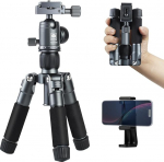 SIRUI Mini statiiv kaamera 52 cm alumiiniumist v&auml;ike lauastatiiv reisistatiiv 360&deg; kuulipeaga DSLR, nutitelefoni jaoks, maksimaalne koormus 10 kg, telefonihoidik kaasas, AM-TT50