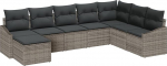 Rantry 8-teiliges Garten Sofa Set mit Kissen Grau Poly Rattan Gartenlounge Model3346839
