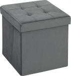 HOMCOM kokkupandav Ottomani hoiukast, 37,6L mahutavusega sametine hoiukast, jalutusm&ouml;&ouml;bel elutuppa, magamistuppa, 38 x 38 x 38 cm, hall