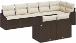 Rantry 8-teiliges Garten-Sofa-Set mit Kissen Braun Poly Rattan Gartenlounge Model3346768