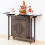 Generisch Buddhistischer Altartisch aus Bambus mit Stauraum, 120 cm gro&szlig;er Nussbaumschrank f&uuml;r Meditation und Opfergaben zu Hause, einfache chinesische Schranknische f&uuml;r Buddha-Statuen