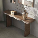 Langer Konsolentisch im Landhausstil f&uuml;r den Eingangsbereich, 63 Zoll Holzsofatisch, rustikaler Flurtisch, stilvolle Aufbewahrung hinter der Couch, vielseitiger Wohndekor-Akzent