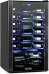 Klarstein Vinomatica Wine Refrigerator, Capacity 36 Bottles, 95 Litres, Temperature: 4-18&deg;C, Touch Control Panel, 6 Display Racks, LED Interior Lighting, Freestanding, Black