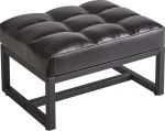 Aibiju Footstool, Small Ottoman Footrest, Rectangle Ottoman with Sturdy Metal Frame, Sofa Footrest, Extra Seating for Living Room, Entryway, Office, Black YD-JD139B