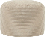 Icon Milano Stool, Beige, Fluffy Corduroy Fabric, Bean Bag Corduroy, Pouf Stool with Filling, Footstool for the Living Room, Decorative Living Room