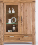 moebelstore24 Kiroyal Highboard / Vitriinkapp massiivne &otilde;litatud metsik tammepuu