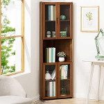 LCBDYLR nurgakapp, vabalt seisev nurgakapp uste ja riiulitega, nurgakapp elutuppa, magamistuppa, k&ouml;&ouml;ki, pruun, 5-tasandiline