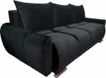 Premium 3-kohaline r&ouml;stitud diivanvoodi 234 cm Black Matt Velvet 99 - kaasaegne sametist diivan magamisfunktsiooniga, 150 x 200 cm lamamispind, avar voodikast, vedrupehmendus, DL-mehhanismiga