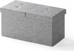 Otto & Ben Folding Toy Box Chest with Smart Lift Top Linen Fabric Ottomans Bench Foot Rest for Bedroom and Living Room, 30 x 15 x 15, Light Grey