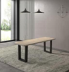 Hallowood m&ouml;&ouml;bel Dudley puidust s&ouml;&ouml;gipink t&ouml;&ouml;stuslikus stiilis pink musta U-kujulise metallist jalaga kaasaegne k&ouml;&ouml;gipink s&ouml;&ouml;gipink puidust pink koju ja kohvikusse (100cm)