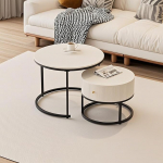 2 kohvilaudade komplekt, &uuml;mmargune pesitsuslaud koos hoiukastiga ja metallraamiga jalgadega elutuppa, magamistuppa, r&otilde;dule, kontorisse