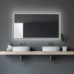 Talos Black Moon LED Vannitoa peegel 120 x 70 cm - Vannitoa peegel vahetatava valgustusega - Sobib niiskele veele t&auml;nu alumiiniumraamile - Valgustusv&auml;rv neutraalne valge