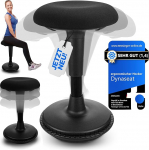 Dynaseat Ergonomic Stool Height-Adjustable for Sitting and Standing (Black, 45-65 Version) - Office Stool Ergonomic - Desk Stool with Swing Effect - Standing Aid
