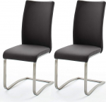 Robas Lund S&ouml;&ouml;gitoa toolid nahast must 2 tk Maksimaalne koormus 130 kg Kiiktoolid lehmanahast raamiga Roostevabast terasest Comfort istme k&otilde;rgus