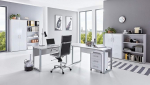 moebel-dich-auf.de Tabor Pro 1 Office Furniture Set in Various Colours (Light Grey/White High Gloss)
