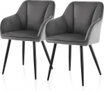 TUKAILAI s&ouml;&ouml;gitoa toolid, komplekt 2, sametist s&ouml;&ouml;gitoa toolid k&auml;etoega, k&auml;etugi, k&ouml;&ouml;gitool, polsterdatud tool pol&uuml;estrist metallist jalgade ja seljatoega s&ouml;&ouml;gituppa, elutuppa