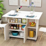 BAKAJI S&ouml;&ouml;gilaud riiulitega Ruumis&auml;&auml;stlik riiulite ja ustega ladustamise v&otilde;imalus ratastega Mitmeotstarbeline MDF puidust kaasaegne disain