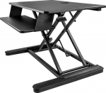 StarTech.com Sit Stand Desk Converter with Keyboard Tray - Large 35" x 21" Surface - Height Adjustable Ergonomic Desktop/Tabletop Standing Workstation - Holds 2 Monitors - Pre-Assembled (ARMSTSLG)
