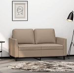 Mengtu 2-kohaline diivan Kahekohaline diivan Diivan Lounge diivan Pehmendusega diivan Relax diivan K&uuml;lalissuvila Diivan Elutuppa Magamistoas K&uuml;lalistetuba Cappuccino Brown 120 cm Faux Leather