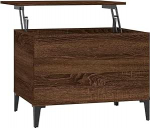 vidaXL kohvilaud reguleeritava k&otilde;rgusega elutoa laud K&otilde;rvallaud diivanilaud teelaud kohvilaud pruun tamme v&auml;limus 60 x 44,5 x 45 cm puidust materjalist