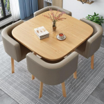 Ruumis&auml;&auml;stlik s&ouml;&ouml;gilauakomplekt 4 tooliga, kaasaegne k&ouml;&ouml;gi-, hommikus&ouml;&ouml;gi- ja konverentsilaua komplekt, lihtne kokkupanek v&auml;ikestesse ruumidesse, ideaalne koju, kohvikusse, kontorisse (Hall)