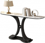 Generisch Eingangstisch - Schwarzer Flurtisch mit abgerundeten Ecken, platzsparendes Design, einfache Montage, Wohnaccessoire f&uuml;r Wohnzimmer und Flur (6100 x 300 x 800 mm)