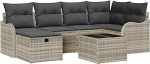 Garten-Sofa-Set mit Kissen 7 tk Hellgrau 232,5 x 122,5 x 85 cm Model3358991