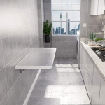 Wandmontierter Klapptisch, Wandklapptisch, schwebender Klapptisch f&uuml;r Computertische, Esstische f&uuml;r die K&uuml;che zu Hause und das B&uuml;ro, 100 x 40 cm, modisch