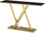Stilvoller schwarzer Konsolentisch f&uuml;r den Eingangsbereich, 120 cm - dekorativer Sofatisch f&uuml;r Wohnzimmer und Flur, ideal als Eingangsdekoration und funktionale Aufbewahrungsl&ouml;sungen