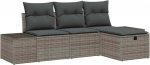 4-teiliges Garten Sofa Set mit Kissen in Grau Poly Rattan Gartenlounge Model3359348