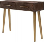 RYUQW3RE Eingangstisch, Mid-Century Modern Konsolentisch, Massivholz Eingangstisch mit 2 Schubladen Konsolentisch