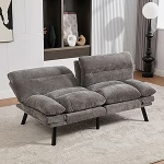 Diivanvoodi, kaheseinaline, diivan reguleeritava seljatoe ja k&auml;etugedega, armastuse diivan, hingav iste elutuppa ja magamistuppa, tume hall