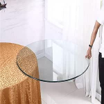Runder Esstisch aus geh&auml;rtetem Glas, runde Glasscheibe, 35 cm, 50 cm, 60 cm, 85 cm, 100 cm, f&uuml;r Couchtisch, Outdoor, Glas-Esstisch