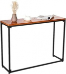 Moderner Konsolentisch mit rechteckiger Basis, Wandfl&auml;chen, seitlicher Flur, Eingangsbereich, schmaler Eingangstisch, industrieller Beistelltisch, Holzkonsolentisch f&uuml;r den Flur, schmaler St