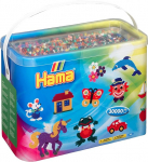 Hama 208-67 Bucket with Ironing Beads Approx. 30,000 beads, basic colours mixed, multi-coloured.