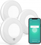 RUNIDUR suitsu ja CO detektor kombineeritud WiFi, nutikas kombineeritud suitsuandur ja s&uuml;sinikmonooksiidi detektor, t&auml;pne andur 10-aastase patareiga, 3 tk.