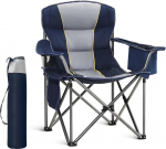 HIGH POINT SPORTS Camping Chair Foldable 200 kg Folding Chair Padded with Drink Holders Foldable Fishing Chair XXL with Armrests Outdoor Chair
