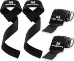 MERCURYAL Pack Straps Gym + Handgelenkbandagen Gym zum Gewichtheben - T&otilde;sterihmad - Gym Grips - Crossfit Handgelenk - Gym Fitness Zubeh&ouml;r Gym