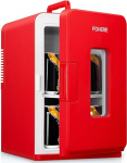 FOHERE 2-in-1 minik&uuml;lmik, 15L k&uuml;lmik ruumi jahutus- ja k&uuml;ttefunktsiooniga, DC/AC autodele, kontoritele ja &uuml;hiselamule, Eco madala m&uuml;raga režiim, kosmeetikatoodete ja jookide jaoks, punane