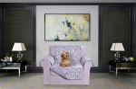 Elegant Comfort Quilted Furniture Protectors Solid and Printed Design Reversible Slipcovers Featuring Elastic Straps and Smart Pockets Great for Pets, Kids and More, Smart Leaf Chair, Lilac