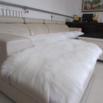 YEARLY Long Plush Sofa Cover, Non-Slip Winter Thick Sofa Throws Couch Cover European Luxury Furniture Protector Leather Sofa Towel White 55 x 160 cm (22 x 63 inches)