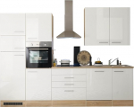 Laurel 84-312-68 Kitchen Unit, High-Gloss White without Appliances, Approx. 310 x 211 x 60 cm